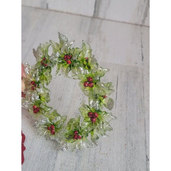 St Nicholas square glitter mini wreath ornament Xmas - Picture 5 of 6